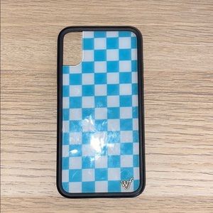 Blue checkerboard wildflower phone case iPhoneX